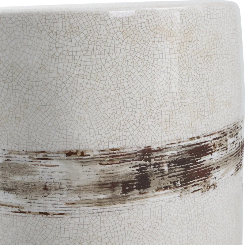 Comanche White Ceramic Garden Stool