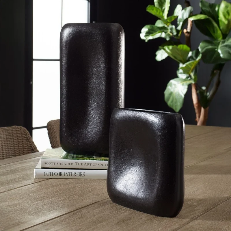 Anodic Vases in Dark Brown - Set of 2