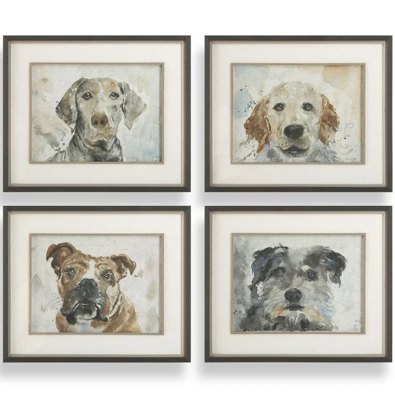 Dog Days Framed Prints - Set of 4