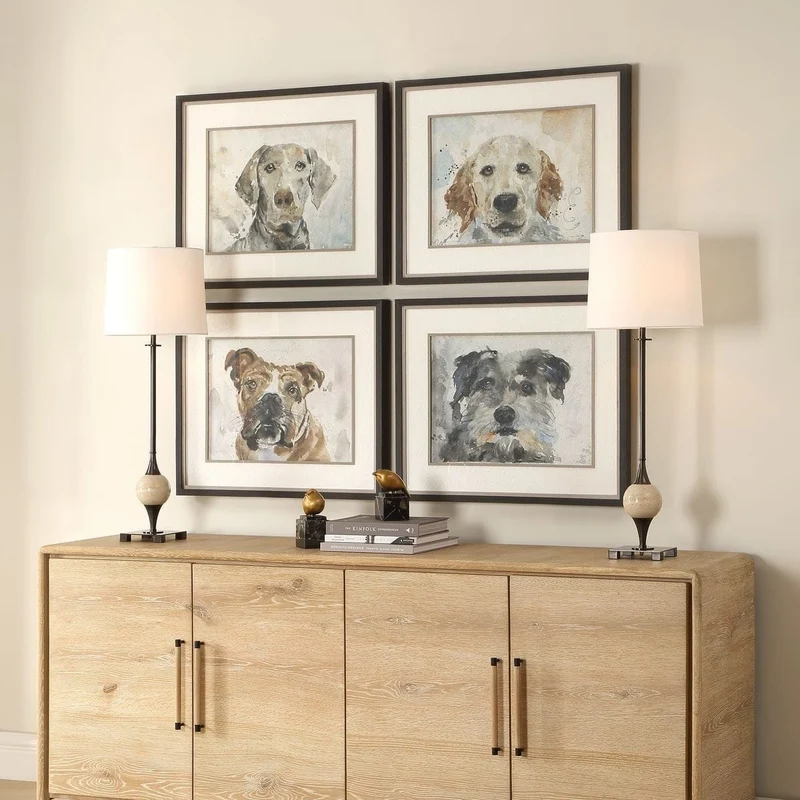 Dog Days Framed Prints - Set of 4