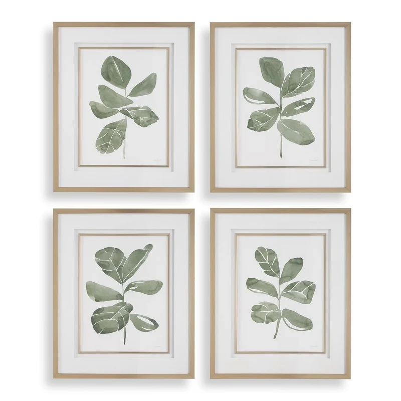 Fiddle Head Leaf Botanical Prints Set of 4