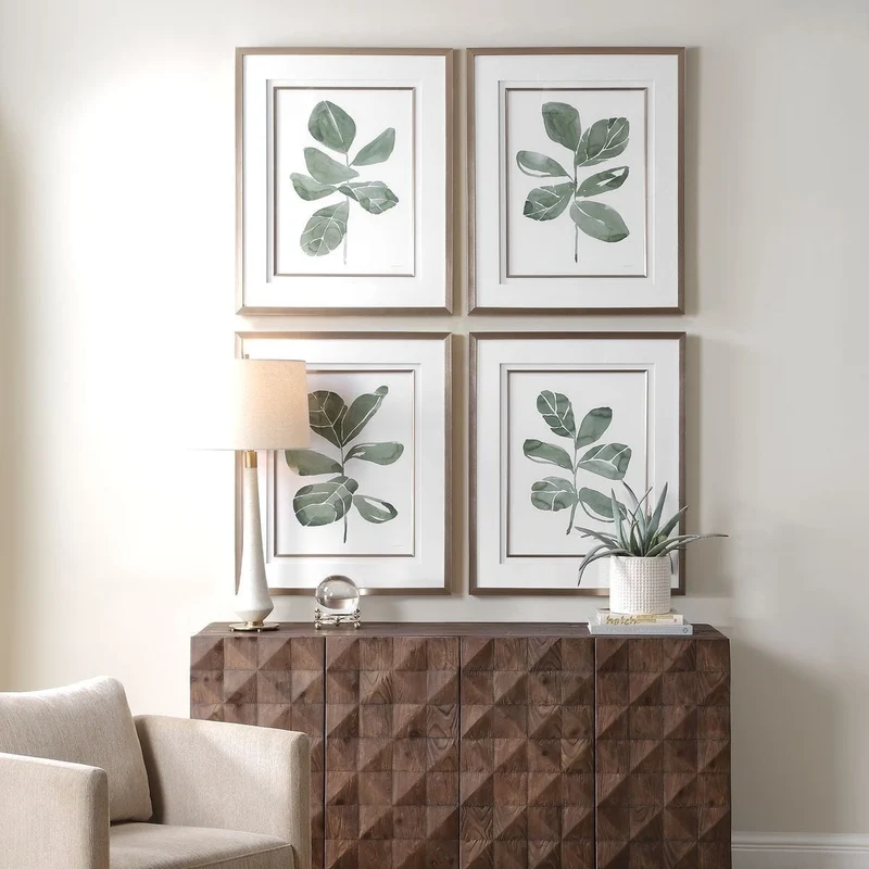 Fiddle Head Leaf Botanical Prints Set of 4