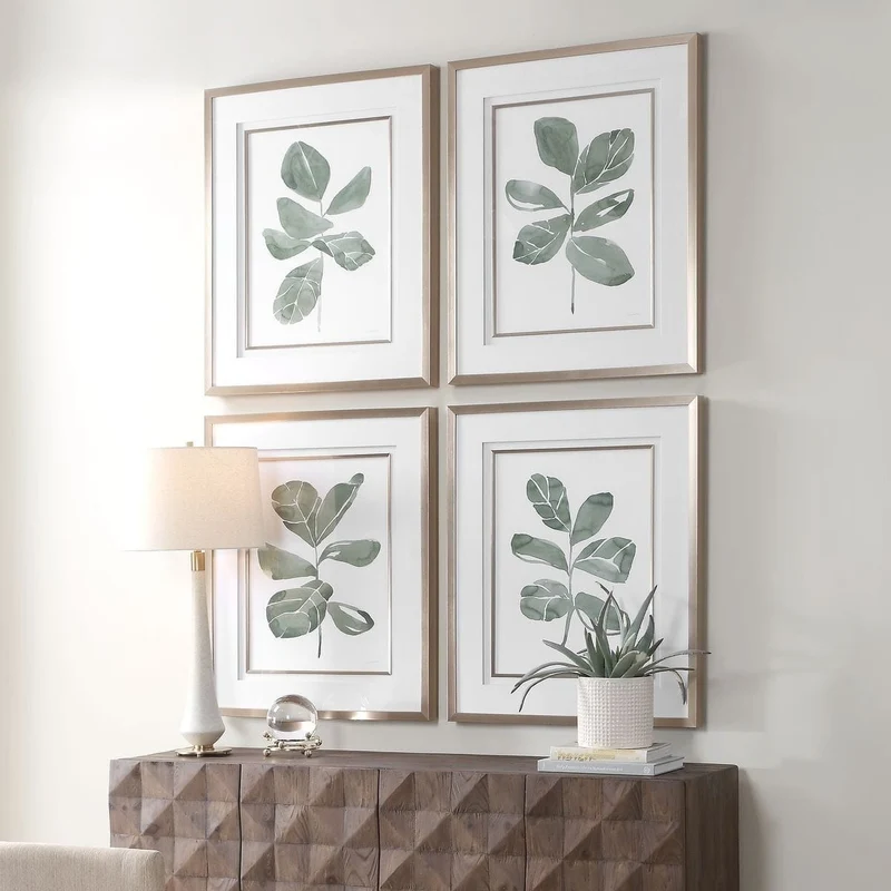 Fiddle Head Leaf Botanical Prints Set of 4