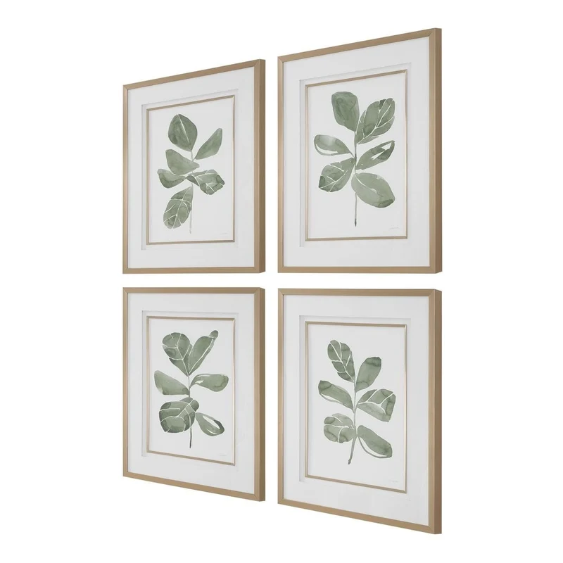 Fiddle Head Leaf Botanical Prints Set of 4