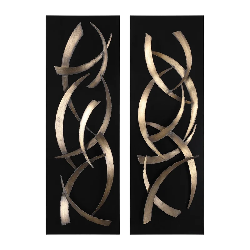 Brushstrokes Metal Wall Art - Set of 2