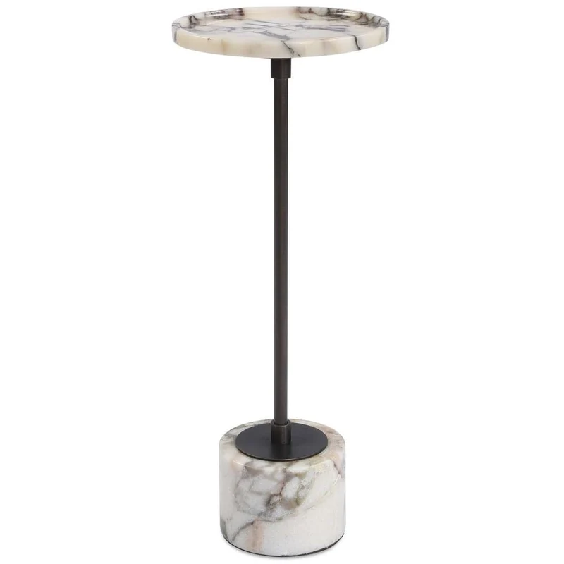 Brunson Drink Table in White Marble