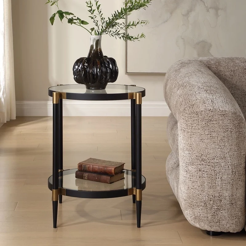 Chadid Round Side Table in Glass