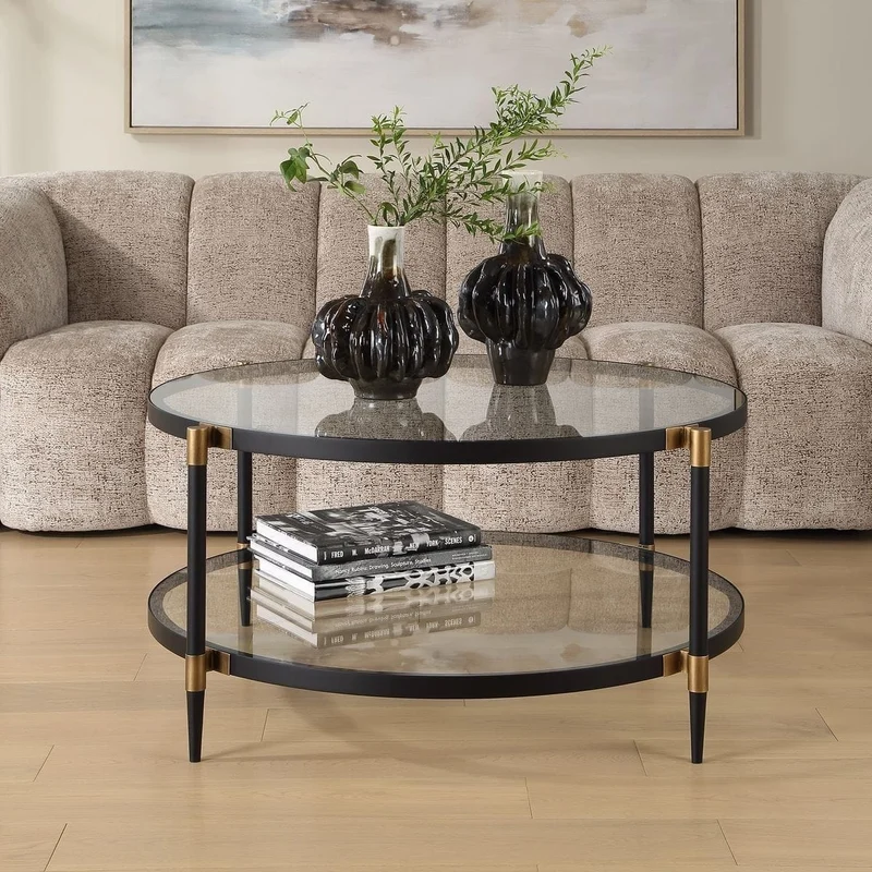 Chadid Round Coffee Table in Glass