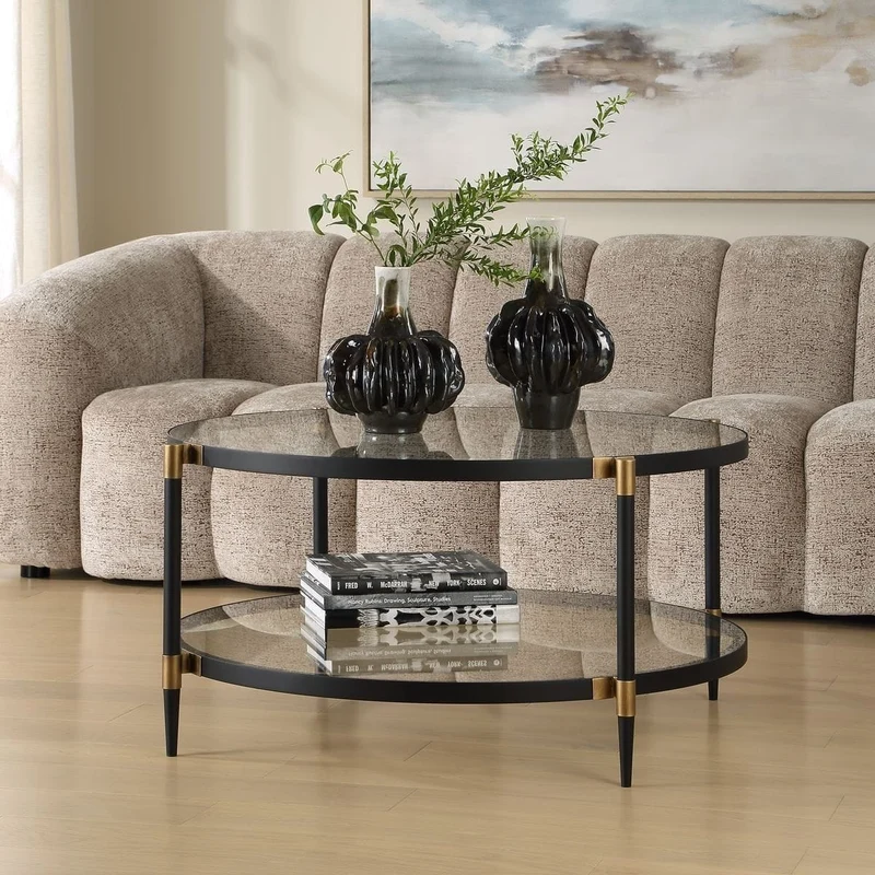 Chadid Round Coffee Table in Glass