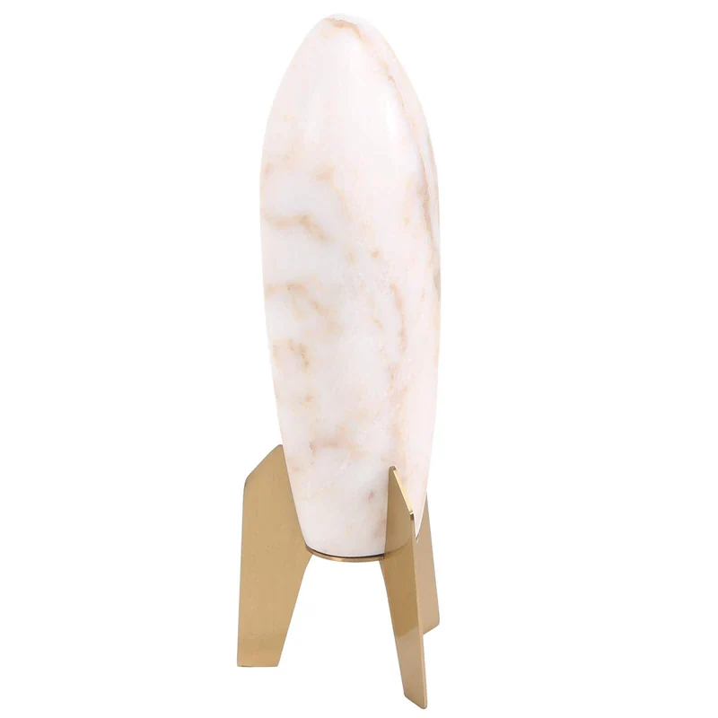 Rocket Sculpture in White Marble - Large
