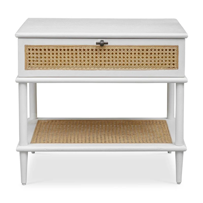 Coast White Rattan Side Table