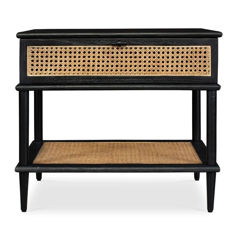 Coast Black Rattan Side Table