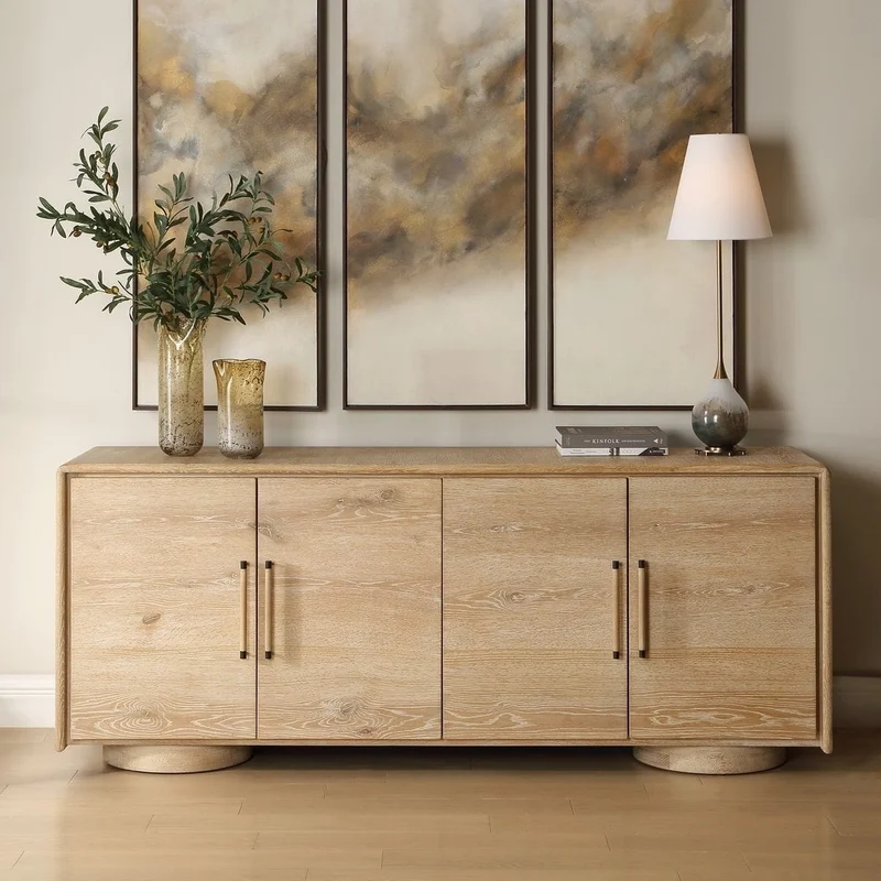 Evanston 4 Door Cabinet in Natural Oak