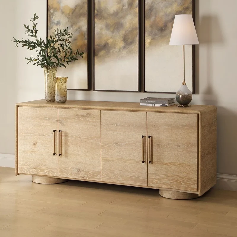 Evanston 4 Door Cabinet in Natural Oak