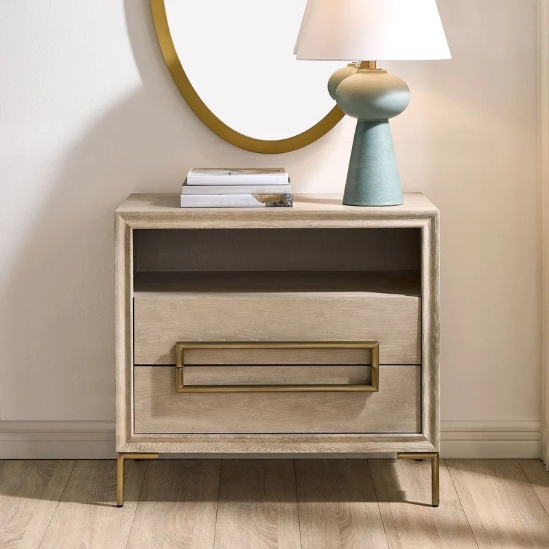 Alessia Modern Side Table in Light Oak