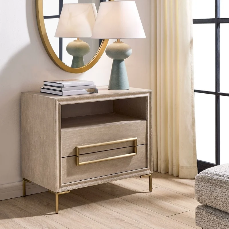 Alessia Modern Side Table in Light Oak