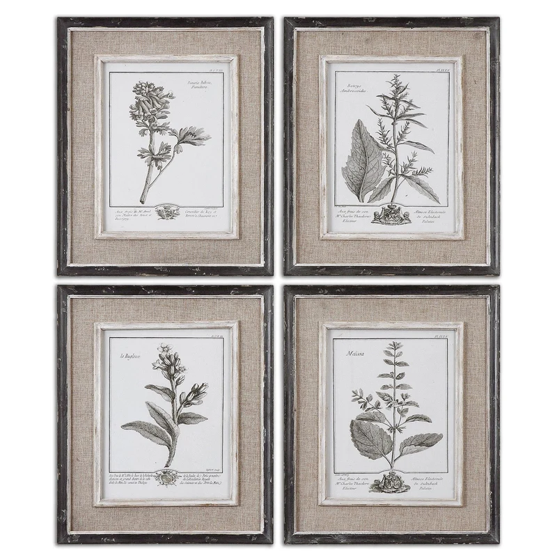 Casual Grey Study Framed Art Set/4