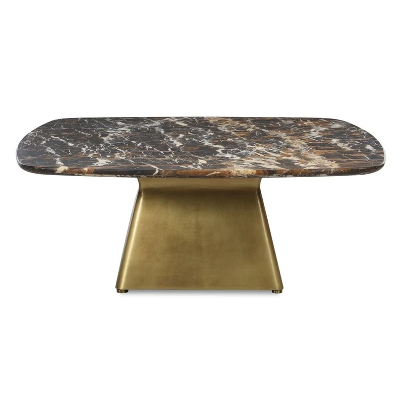 Equilateral Coffee Table in Michelangelo and Brass
