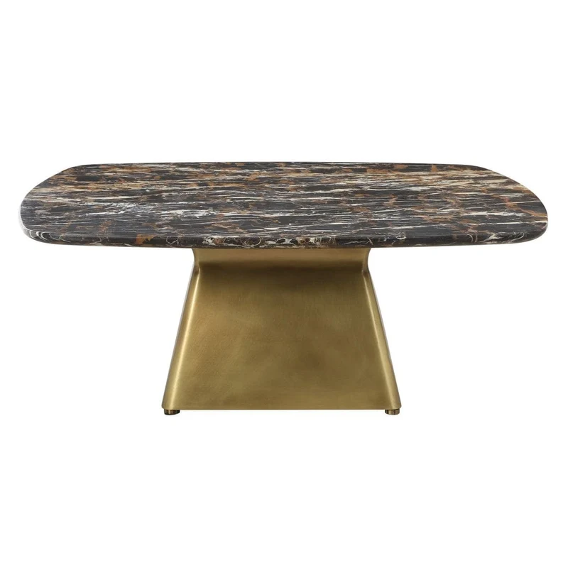 Equilateral Coffee Table in Michelangelo and Brass