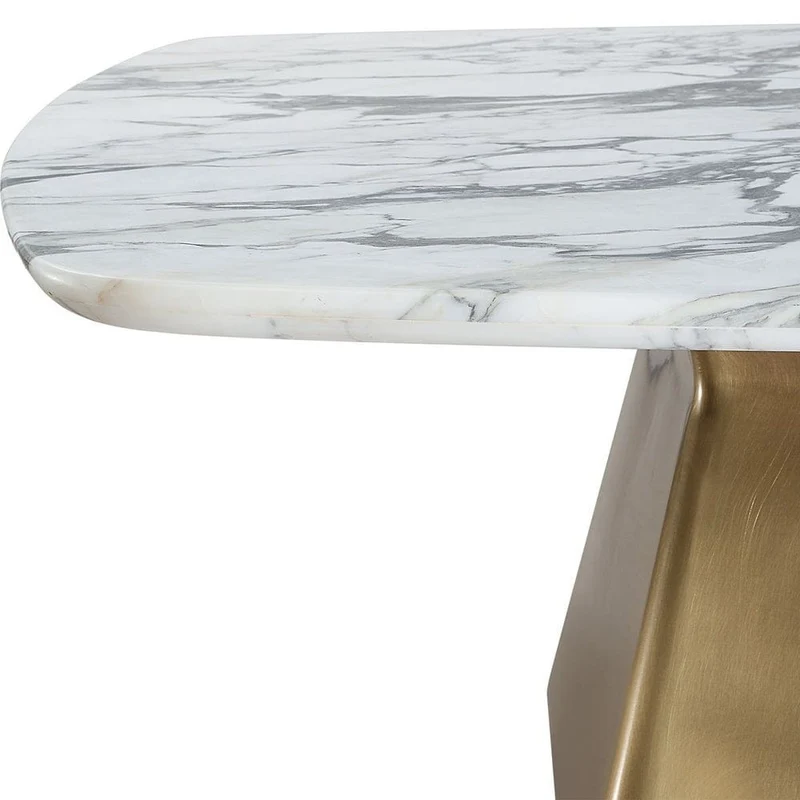 Equilateral Coffee Table in Arabescato and Brass