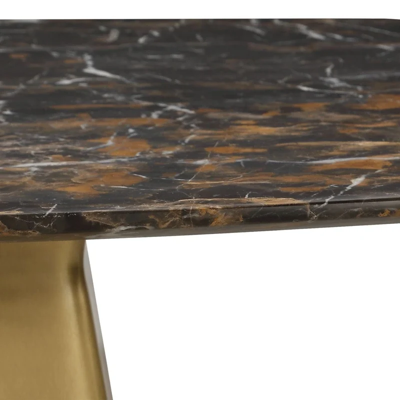 Equilateral Bistro Table in Michelangelo and Brass