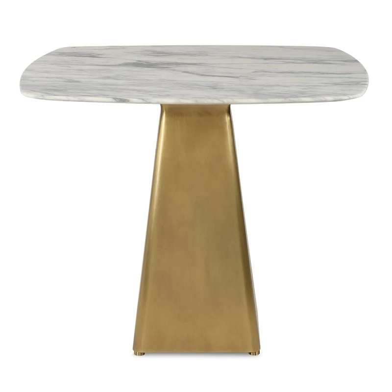 Equilateral Bistro Table in Arabescato and Brass