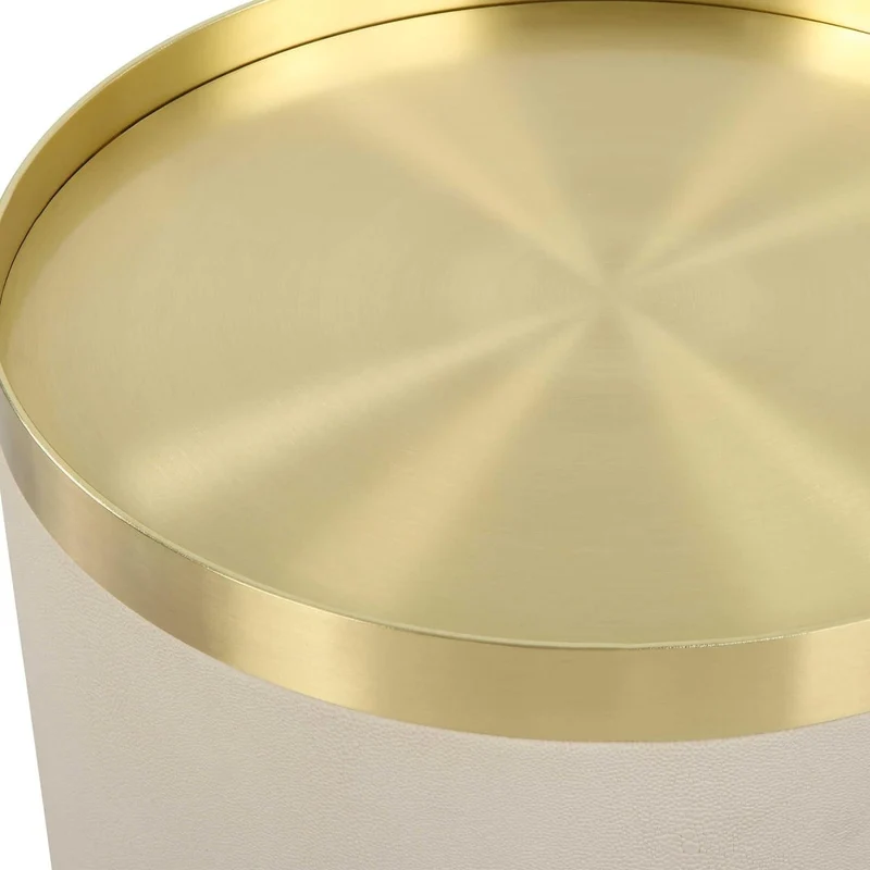 Circuit Brass & White Accent Table
