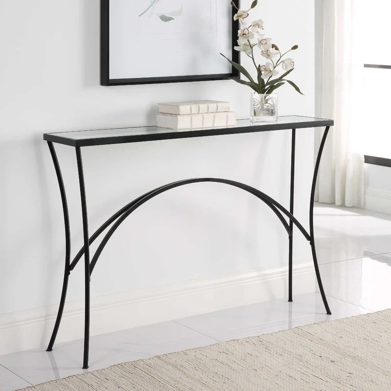 Alayna Console Table in Black Metal