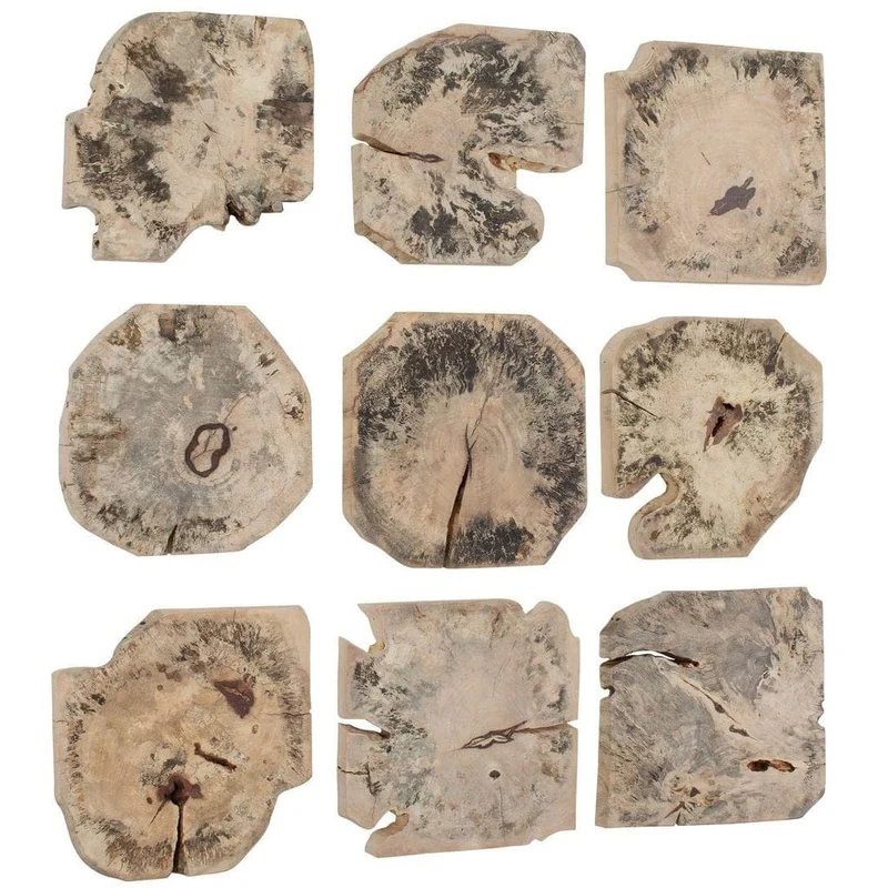 Bahati Wood Bleached Wall Decor - Set of 9