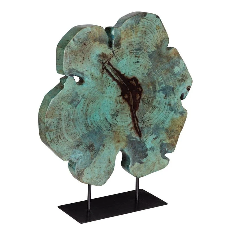Bahati Mounted Wooden Sculpture in Blue