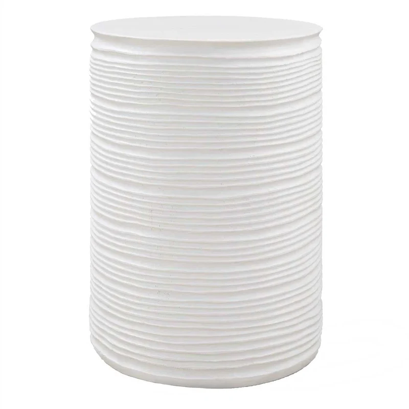 Borderline White Drum Table