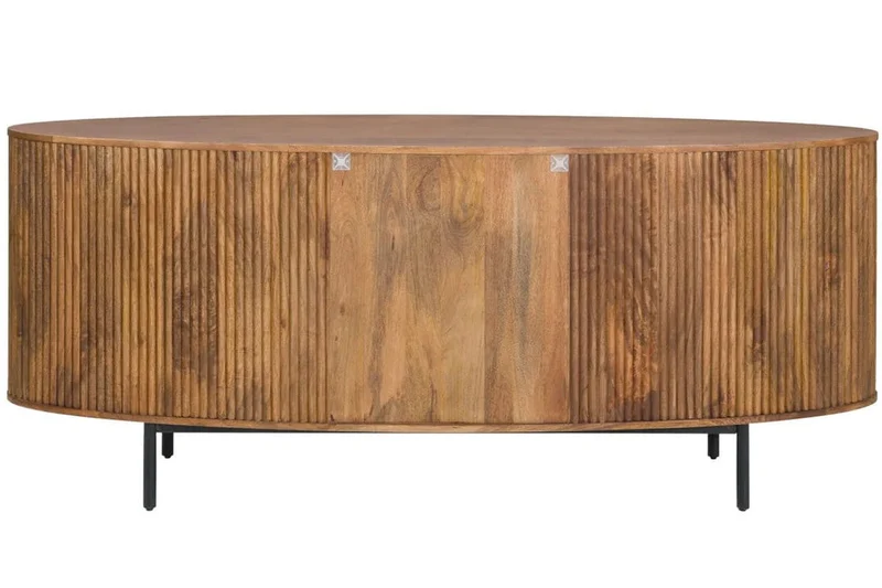 Torello Two Door Three Drawer Mango Wood Oval Sideboard