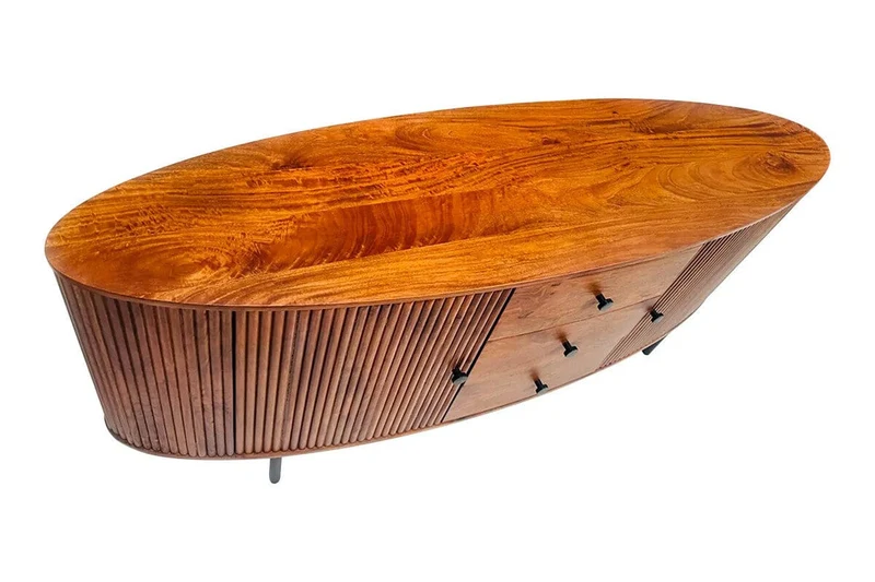 Torello Two Door Three Drawer Mango Wood Oval Sideboard