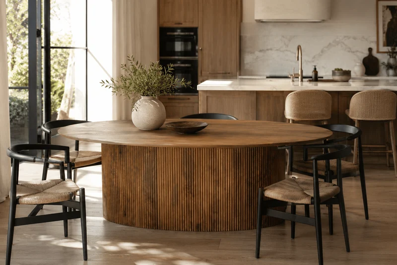 Torello Mango Wood Oval Dining Table