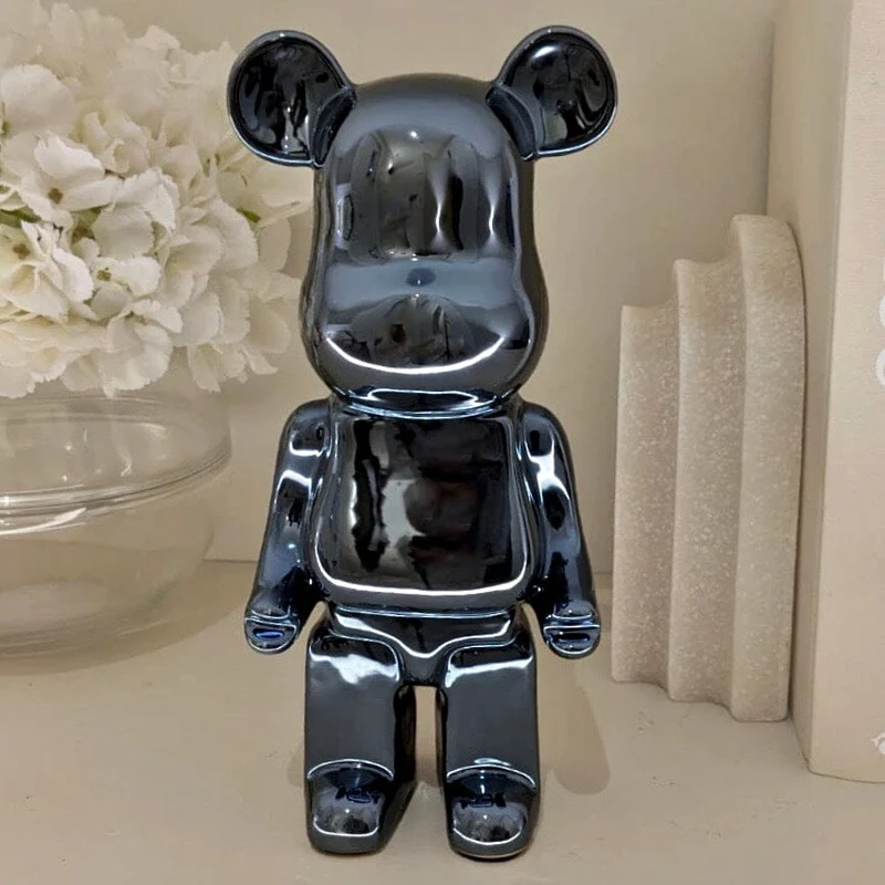 Black Pearlescent Standing Bear Ornament | OUTLET