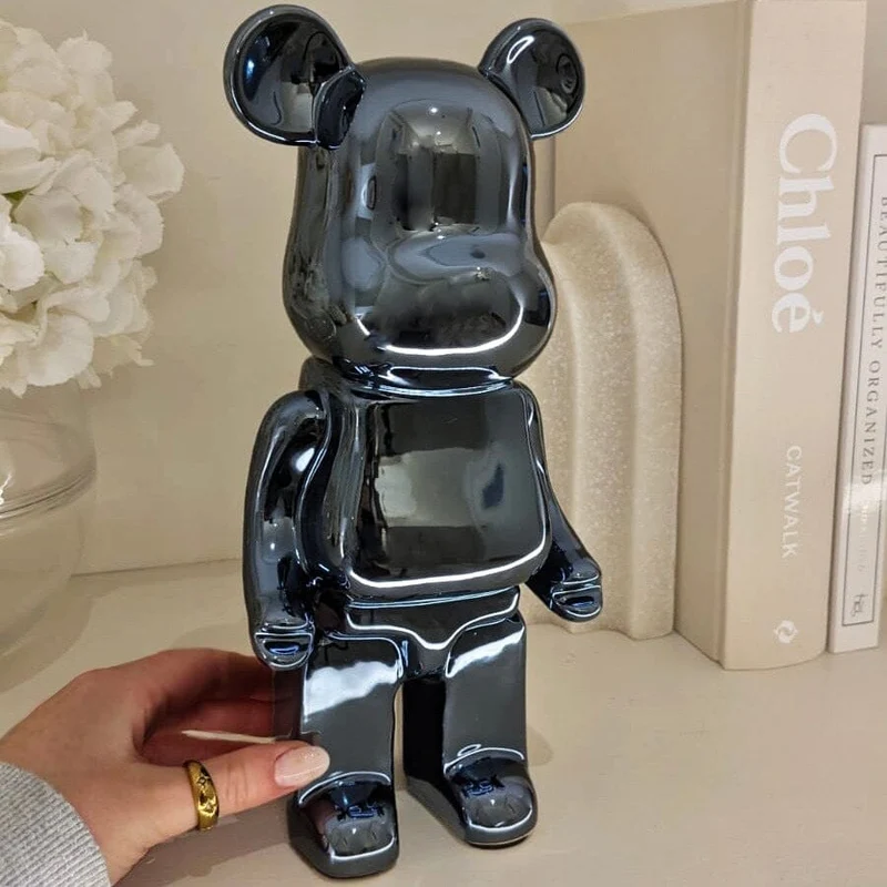 Black Pearlescent Standing Bear Ornament | OUTLET
