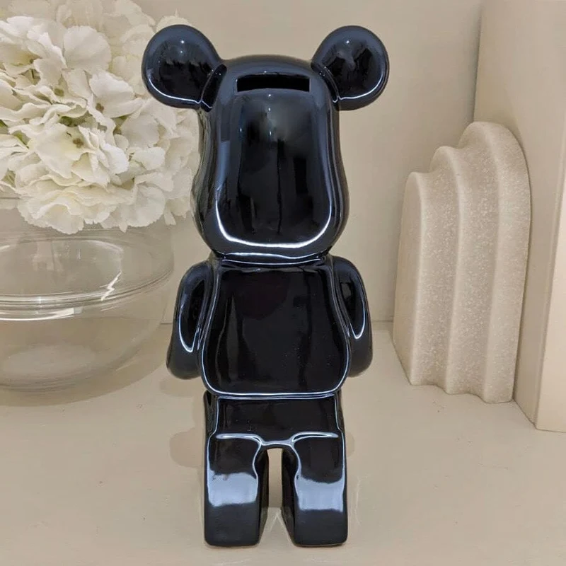 Black Pearlescent Standing Bear Ornament | OUTLET