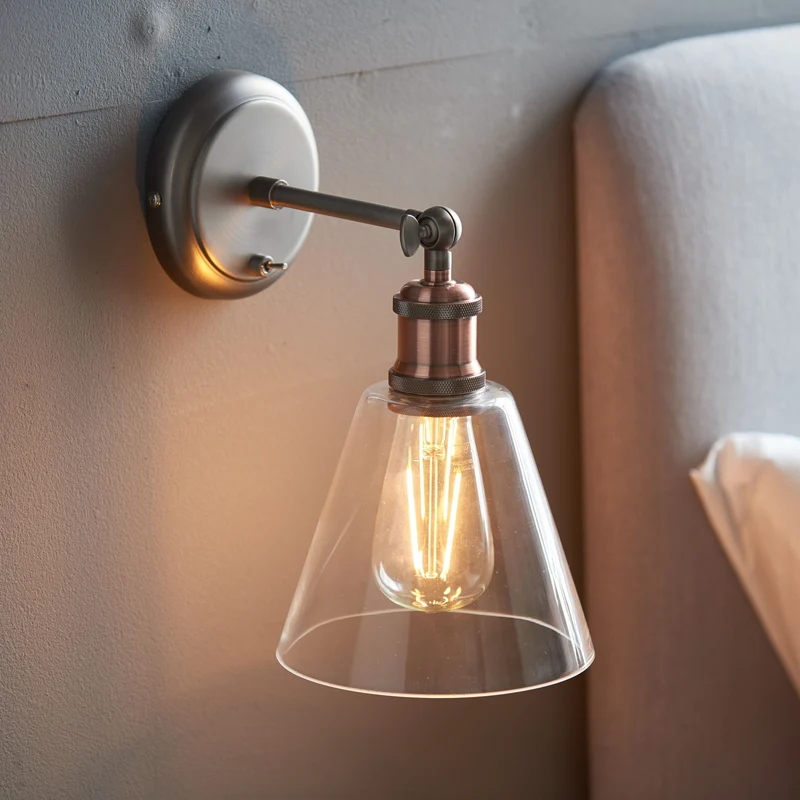 Catcott Wall Light - Silver Glass | OUTLET
