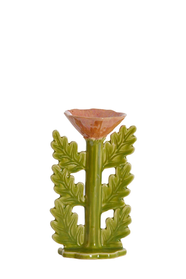 Ornament 12x10x20 cm MAUA ceramics green+orange | OUTLET
