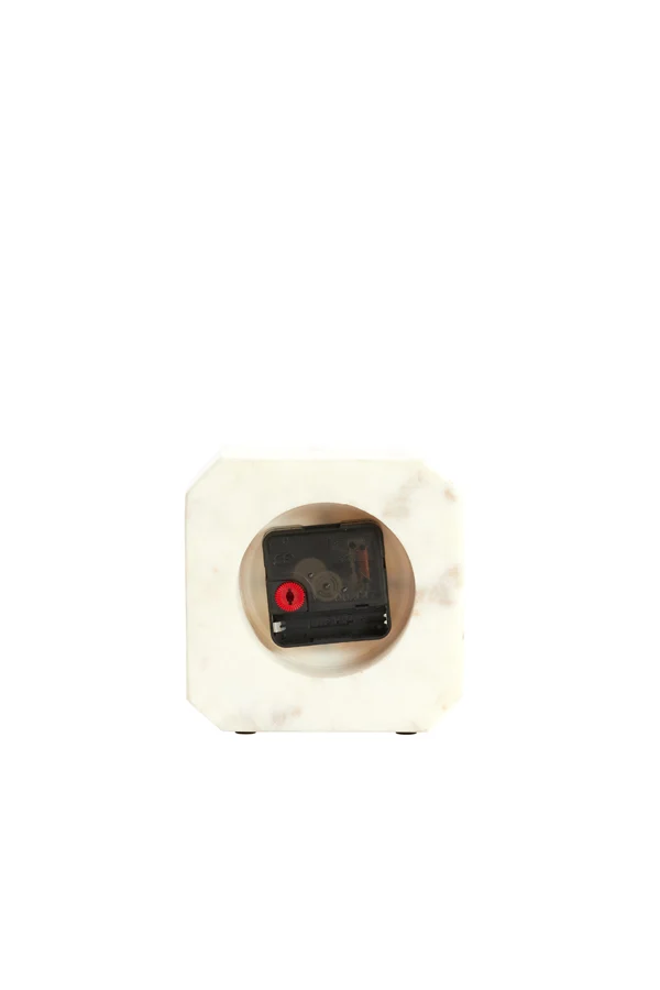 Clock 13x4x13 cm PABLIA marble white | OUTLET