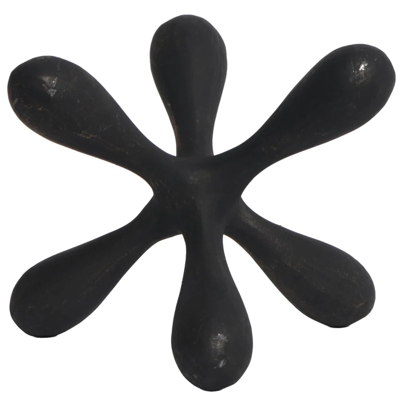 Organic Geometry Sculpture in Black Bronze