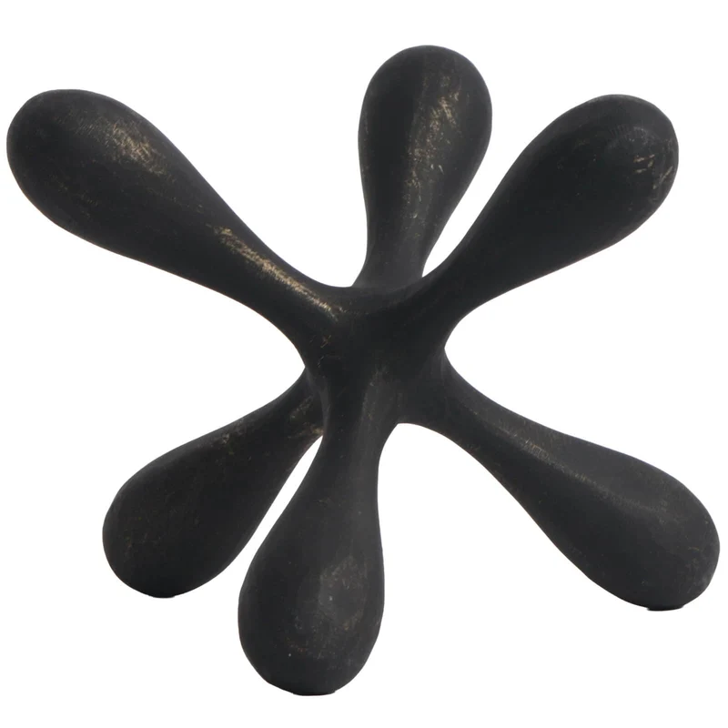 Organic Geometry Sculpture in Black Bronze