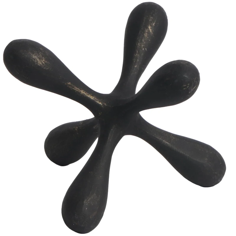 Organic Geometry Sculpture in Black Bronze