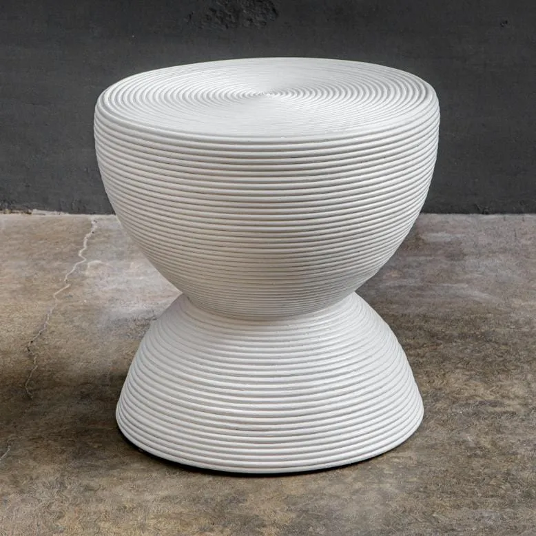 Bongo White Rattan Side Table