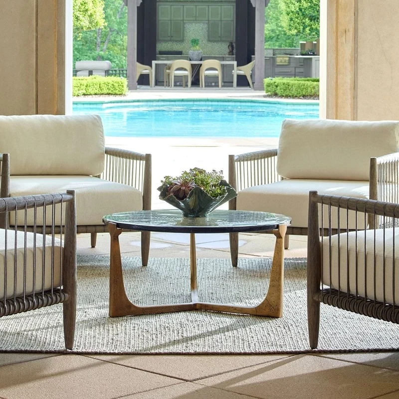 Bohdi Outdoor Brass Coffee Table