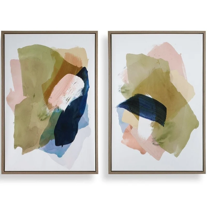 Abstract Afternoon Framed Canvases - Set of 2