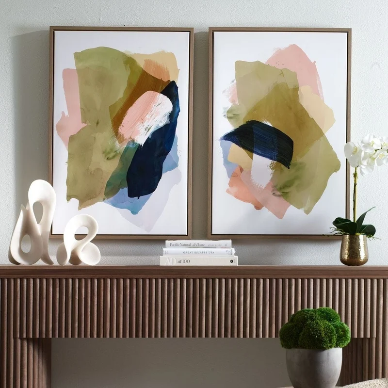 Abstract Afternoon Framed Canvases - Set of 2