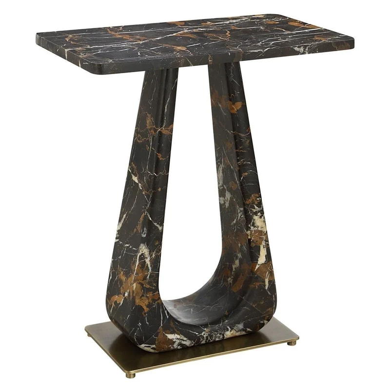 About Turn Side Table in Michelangelo Marble