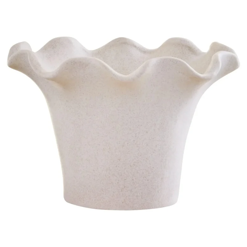 Sonata Small Cream Fluted Vase