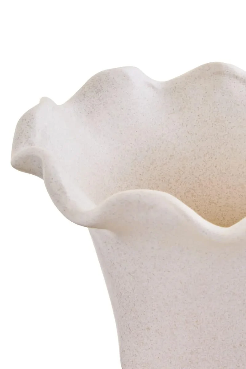 Sonata Small Cream Fluted Vase